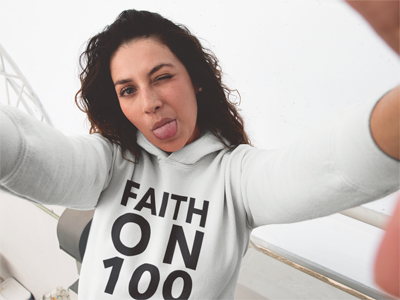 Faith On 100 Unisex Sweatshirt Letter Black
